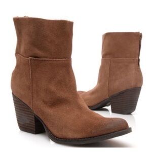 Matisse soho Shamus Brown Suede Heeled Pointed Toe Ankle Boots Size 10 (q4)